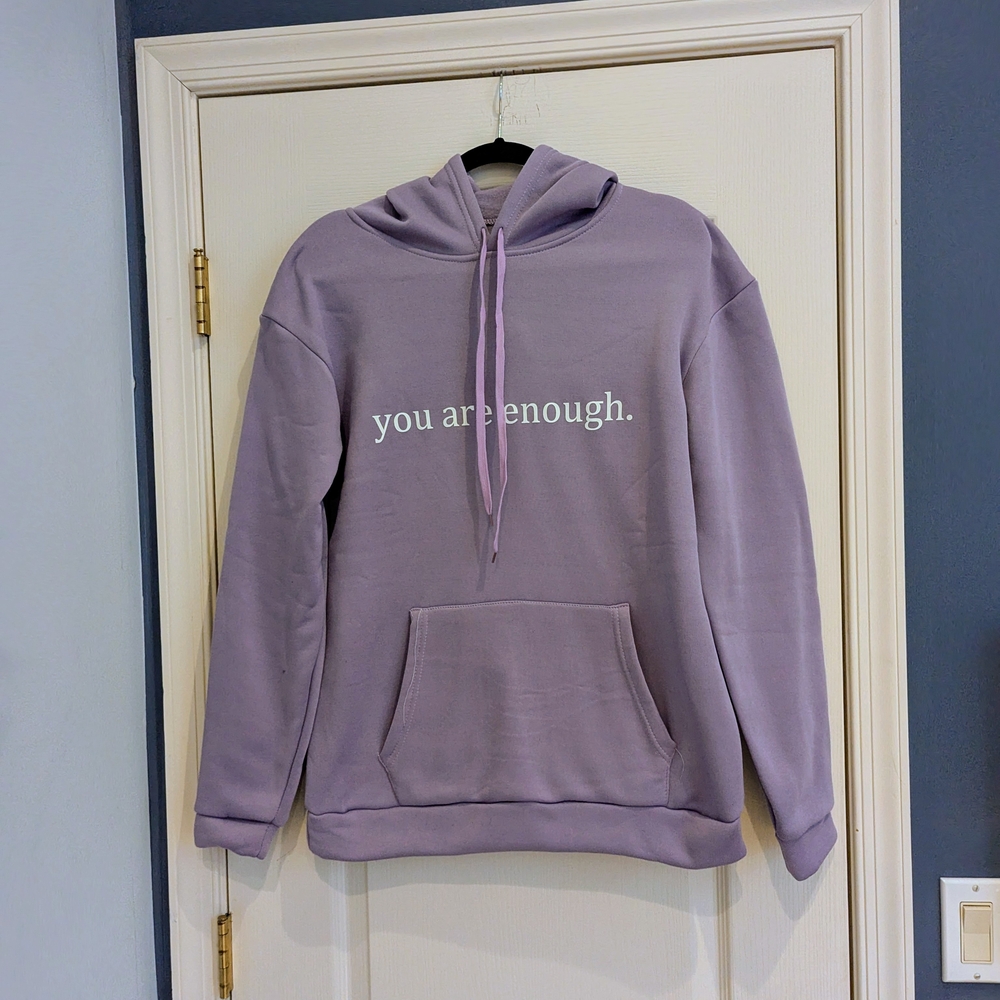 Purple Hoodie with Inspirational Text